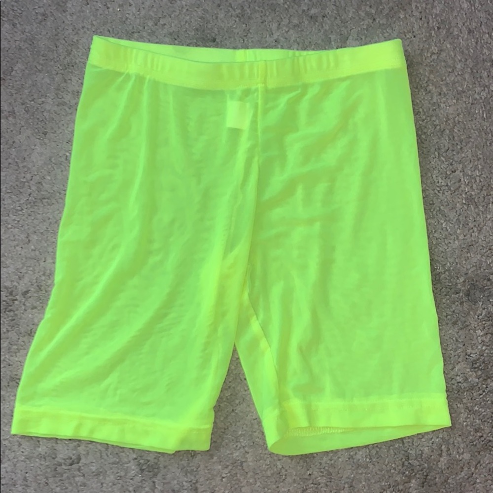Neon Green Mesh Bicycle Shorts